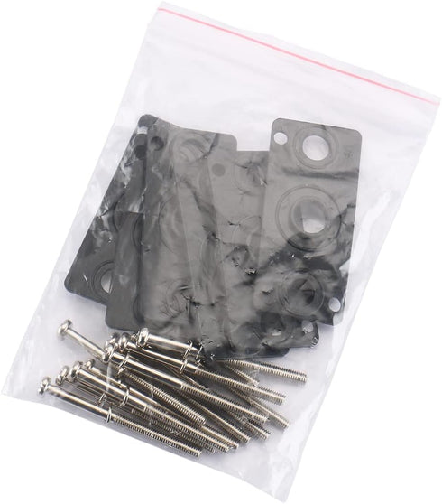 Baomain 6 Gaskets and 12 Screws Pneumatic Replacement Parts for 4V210-08 Solenoid Valve, Black