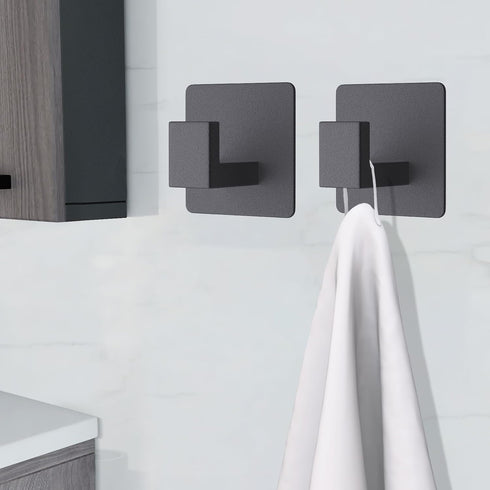 VAEHOLD Heavy Duty Adhesive Towel Hooks, Aluminum Wall Hooks for Kitchen, Bathroom, Coat, Hat, Towel, Robe, Clothes