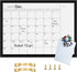 Dry Erase White Board & Monthly Calendar Board - Black Frame, Small Planning Board for Office, School, Home (12" x 16")