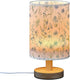 ALAZA Bedside Table Lamp for Bedroom Blue Wildflowers Floral Nightstand LED Light Lamps with USB Port Linen Fabric