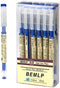 BEMLP Gel Ink Pen Extra Fine Point Pens, 0.35mm Blue Premium Liquid Ink Rollerball Pens, Quick-Drying, 12 Pieces