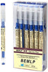 BEMLP Gel Ink Pen Extra Fine Point Pens, 0.35mm Blue Premium Liquid Ink Rollerball Pens, Quick-Drying, 12 Pieces