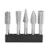 Rotary Burr Set 5pcs High Speed Steel 1/4inch Hex Shank Tools for Carving, Shaping, and Edge Removal