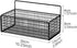 Fenteer Retro Wooden Remote Organizer and Metal Wall Hanging Basket Shelves for Table Nightstand Couch Office Kitchen