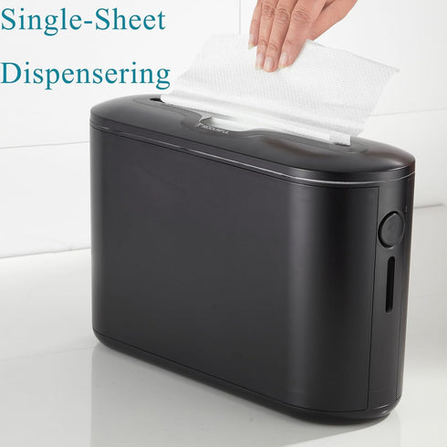 Countertop Multifold Paper Towel Dispenser - Compact Folded Paper Towel Holder for Kitchen/Bathroom, Black Space-Saving