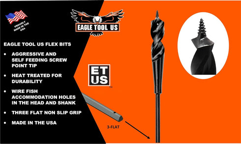 Eagle Tool US ESP75018 Installer Drill Bit, 3/4-Inch by 18-Inch, 1/4-Inch Shank, Made in USA