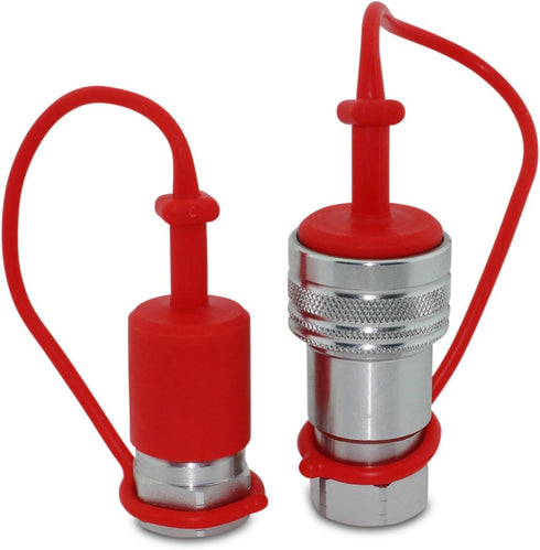Summit Hydraulics 1/2" Ag ISO 5675 Hydraulic Quick Connect Tractor Couplers, Poppet Pioneer Style ISO 5675 w/Dust Caps by Summit Hydraulics