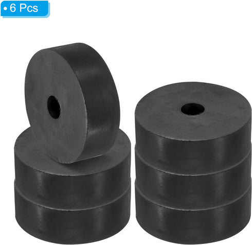 PATIKIL 6 Pcs Multi Purpose Rubber Spacer, 2.4"OD 0.47"ID 0.8"Thickness Neoprene Anti-Vibration Pads for HVAC