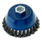 Mercer Industries 189030 - 4" x 5/8"-11 Knot Cup Brush, .020 Carbon Steel Wire for Cleaning