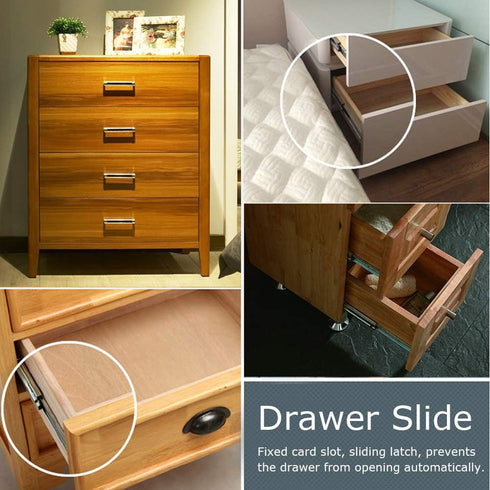 3 (12 inches Stainless Steel Drawer Slide Rail, Sections Full Extension Soft Close Drawer Slides Glide Device Furniture
