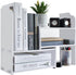 YGYQZ Adjustable PVC Desktop Organizer Storage Rack - White Desk Shelf for