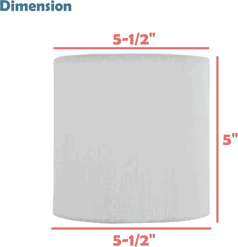 Aspen Creative 31218 5-1/2" 5-1/2" 5" Small Clip-On Drum Lamp Shade in Pearl White, Top x Bottom x Slant Height