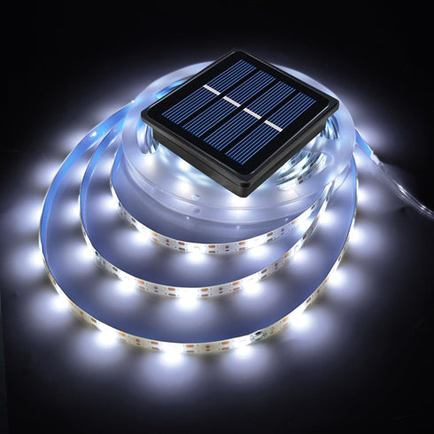 Solar LED Strip Lights Outdoor - 19.6FT 180 LED White Solar Powered Rope for Garden, Pool, Christmas