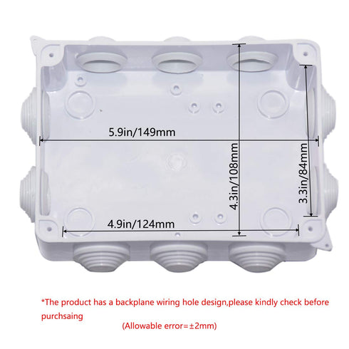 Zulkit Junction Box, ABS Plastic Dustproof Waterproof IP65 Universal Electrical Boxes, 5.9 x 4.3 x 2.8 inch