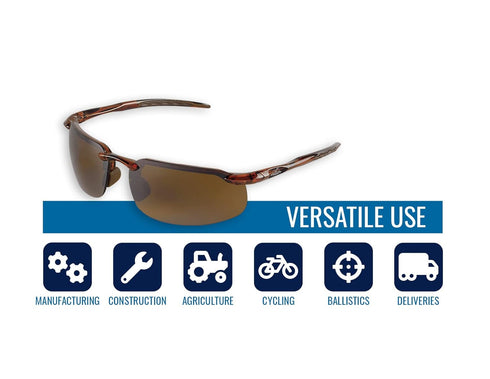 Bullhead Safety Betta Safety Glasses, UV Light Protection, Blue Light Glasses with Anti-Scratch Coating, Brown Flash