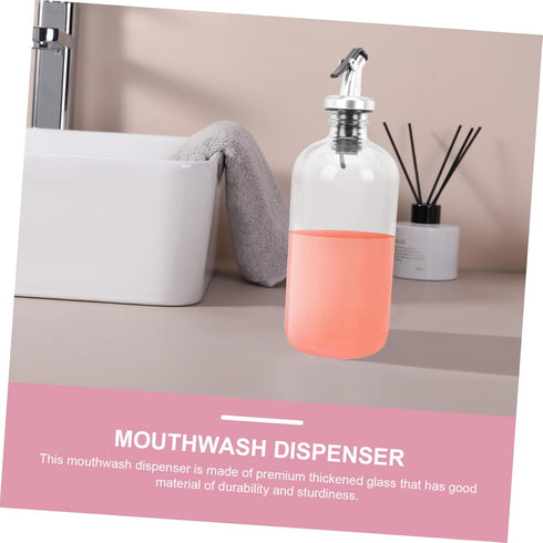 Elegant Glass Mouthwash Dispenser Kit for Kids and Adults - Cup and Toothbrush Holder