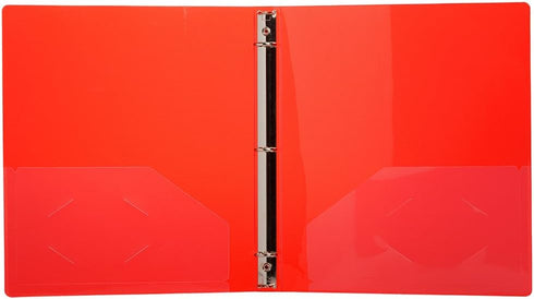 JAM PAPER Plastic 0.75 Inch Red 3 Ring Binder - Sold Individually