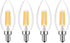 E14 Base LED Filament Candle Shape Light Bulb, 40W Equivalent, Warm White 2700K, 4-Pack