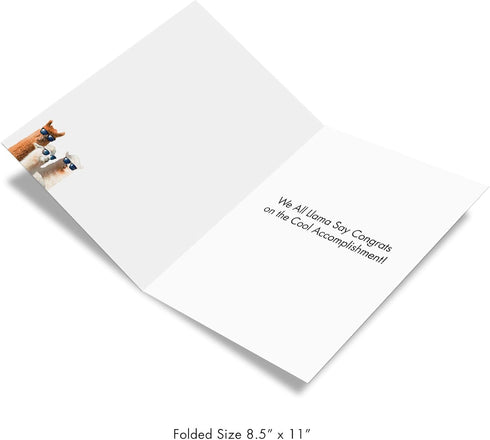 NobleWorks Jumbo Funny Congratulations Greeting Card, 8.5 x 11 Inch with Envelope (1 Pack) - Big Congrats Llamas