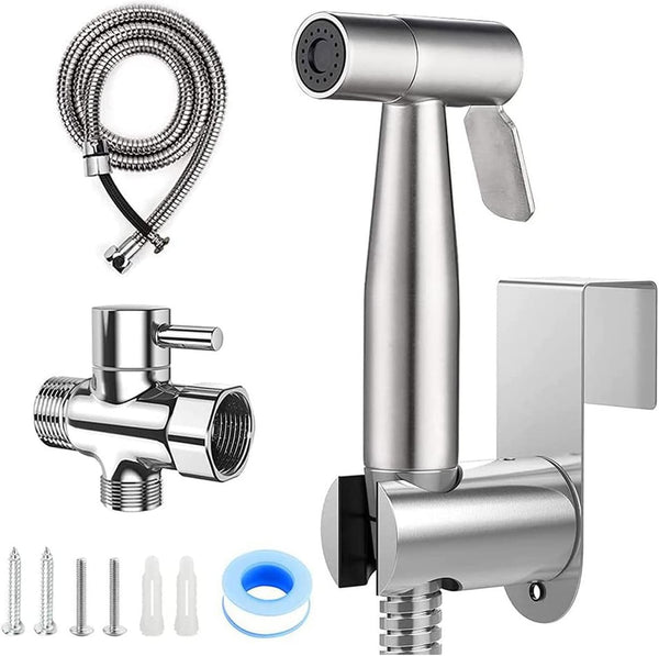 BlitzBite Handheld Bidet Sprayer,Toilet or Wall Mounted leaking Hose, Multi-function Shower 304 Stainless