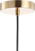 6" 1-Light Bulb JYL6131A JONATHAN Y Black/Brass Gold Apollo Mid-Century Modern Iron LED Pendant, Black Metal Shade