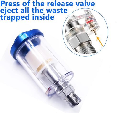 3Pack Oil Water Separator for Air Line, 1/4'' NPT Inlet and Outlet for Air-Compressor Tools and Accessories