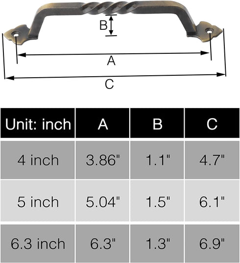 OVOV 4 Pack Barn Door Pull Handle Hardware for Wooden Garden Gate Shed Cabinet Door (Bronze) by OVOV