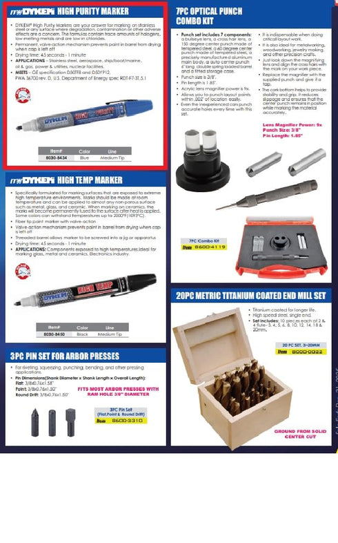 HHIP (8030-8434) Dykem Blue Medium Tip High Temp Marker