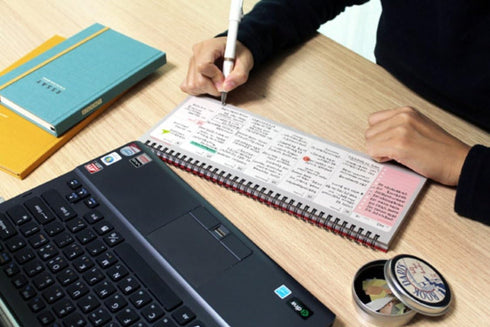 PAPERIAN Brilliant Weekly Scheduler, Wirebound Undated Weekly Planner Pad (Red)