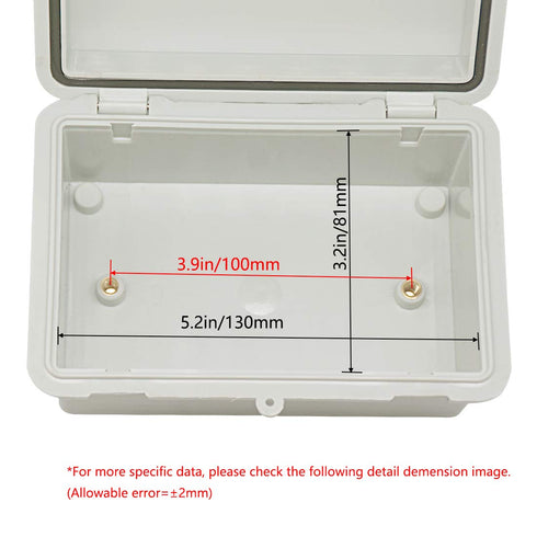 Zulkit IP65 Waterproof ABS Plastic Electrical Box - Hinged Shell with 2 Cable Glands, 5.9 x 3.9 x 2.8 inch.