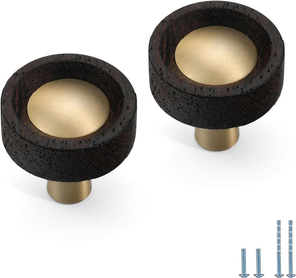 2 Pcs Knob Cabinet Door Solid Wood Knob Simple Cabinet Bedside Table