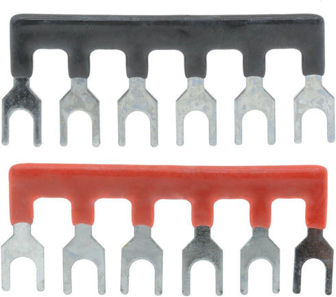 YXQ 600V 15A 6 Positions Double Row Screw Terminal Barrier Strip Block and 15A 6 Positions Jumper Strip