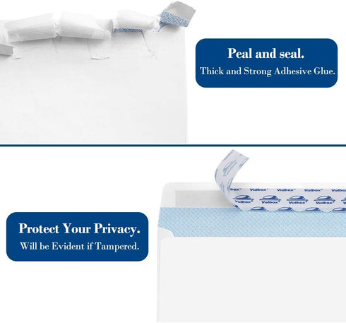 ValBox #10 Security Envelopes, Self Seal, 4-1/8x9-1/2 Inches, 24 LB White Business Envelopes, 200 Count