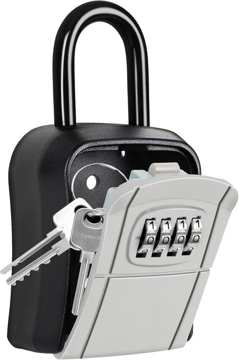 Portable Key Lock Box, Security Lock Box for Indoor and Outdoor Use, Garage, Garden, Store