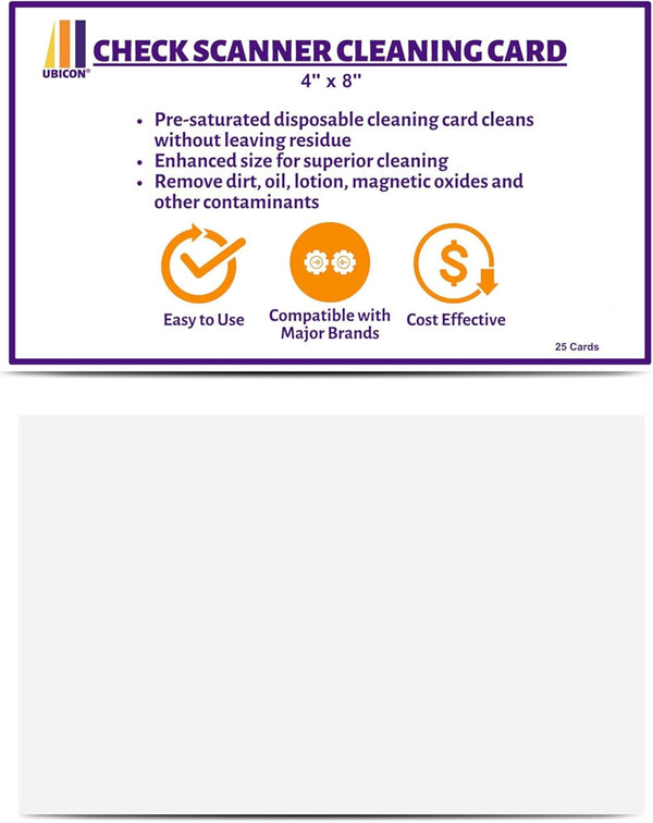 UBICON Check Scanner Cleaning Card - Enhanced Length and Width for Effective Cleaning,