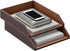 Thipoten Leather Letter Tray, Stackable Desk Organizer Holder for Office Supplies, Paper, and Files, Brown-2Tiers