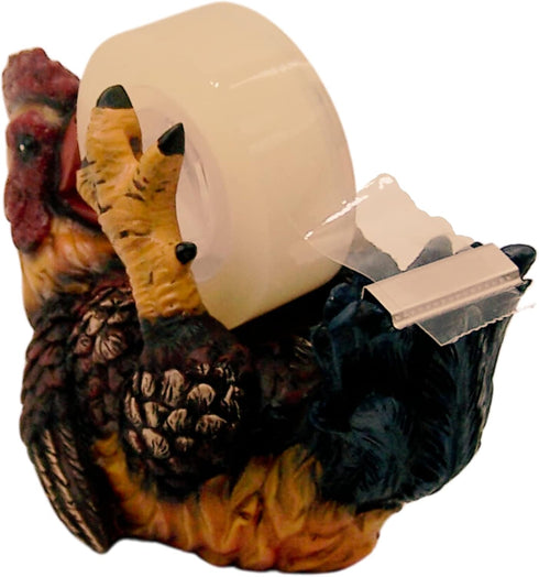 Rooster Tape Dispenser, Farmhouse Office Decor, Funny Office Supplies, Unique Desk Accessory, 5.5 Inches by Wowser