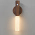 Montford Battery Operated Wall Sconces, Wooden Motion Sensor Night Light Rechargeable Wall