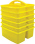Teacher Created Resources Yellow Plastic Storage Caddy 6-Pack, 3 Compartment for Classrooms, Kids Room, Office