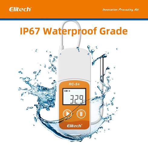 RC-5+ 32000 Elitech TE Digital PDF USB Temperature Data Logger Reusable Recorder Refrigerator Thermometer Points High
