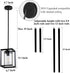 Sheenkarion 1 Pack Farmhouse Black Kitchen Island Pendant Light Fixture,Height Adjustable Metal Rod Hanging Modern