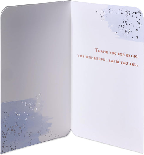Religious Thank You Card for Rabbi - Heartfelt Gratitude