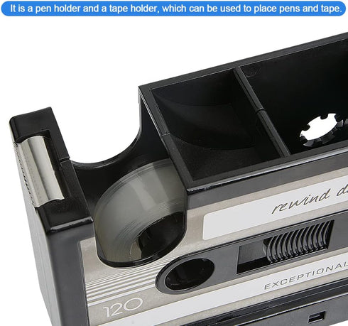 YXQ Fun Tape Dispenser Novelty Unique Pen Dispenser Cool Retro Desk Accessories, Gray