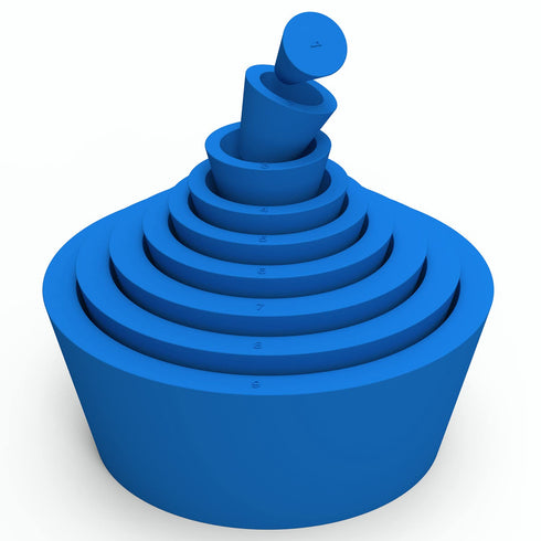 Filter Adapter Cones, 9 Pack Tapered Collar Rubber Stopper Buchner Funnel Flask Cones for Lab Supplies, Blue