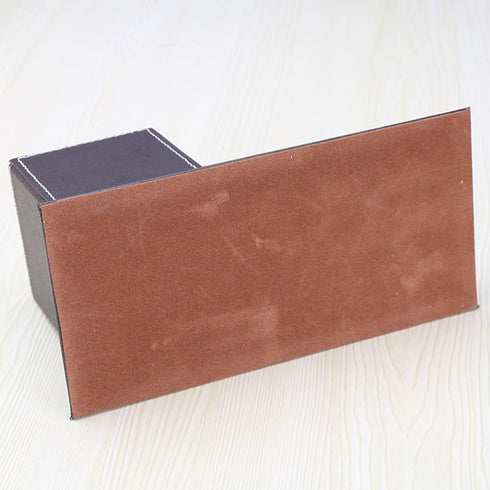 KINGFOM PU Leather Desk Organizer, Pencil Holder with Business Cards Stand, School Office Supplies Caddy - Brown