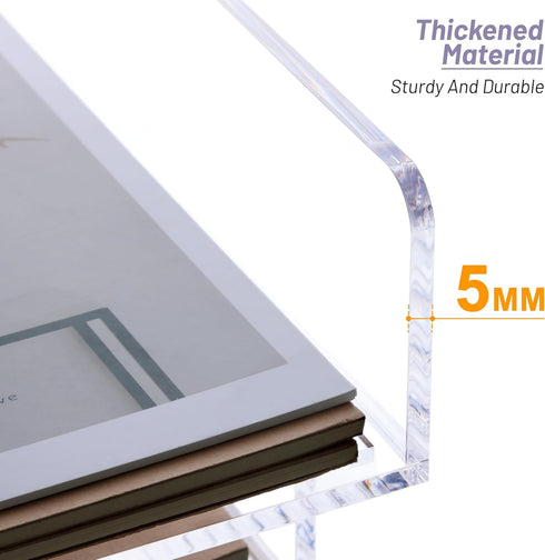SANRUI 2 Pack Acrylic Paper Tray Organizer for Desk, Stackable File Organizer for Letters, Documents, and Magazines