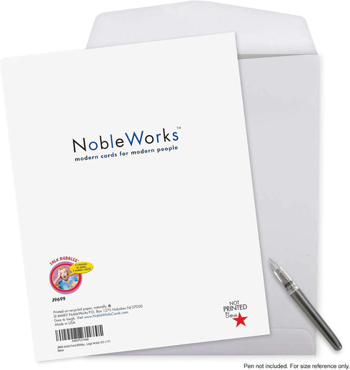 NobleWorks - 1 Jumbo Funny Birthday Card (8.5 x 11 Inch), Cartoon Joke, Humor Bday Card with Envelope