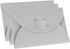 PATIKIL Gift Card Envelopes, 12 Pack Heart Shaped Clasp Mini Envelopes for Birthdays, Weddings - Silver