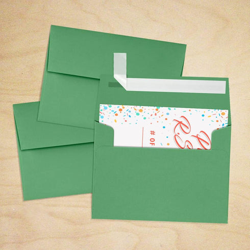 LUXPaper 4Bar A1 Invitation Envelopes | 50 Qty | Peel & Press | 3 5/8" x 5 1/8" | Holiday Green | 80lb. Text