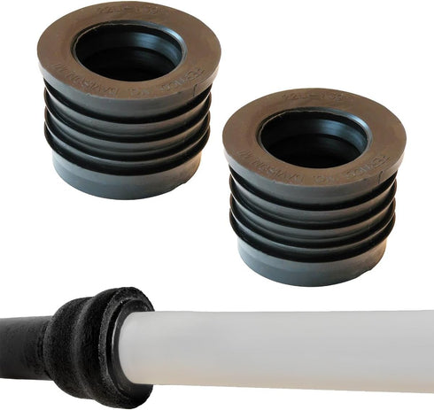 Fernco P22U-139 2-in. Service Weight Cast Iron Hub to 1.5-in. Sch. 40 PVC Compression Donut, 2-Pack